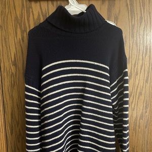 [USED] Polo Ralph Lauren Navy Striped Wool Turtleneck, small